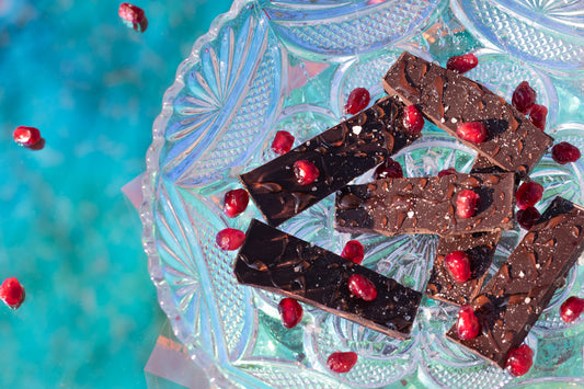 Dark Chocolate, Pomegranates, Arma Thyme Honey and Sea Salt